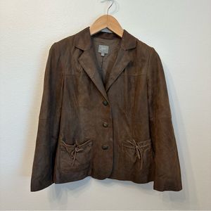 J. Jill Brown Suede Leather Jacket